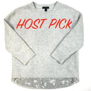 New J.Crew sequin gray sweatshirt tank top